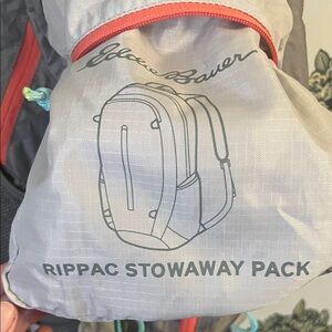 Eddie Bauer Light Gray Pack with Coral Trim, NWOT